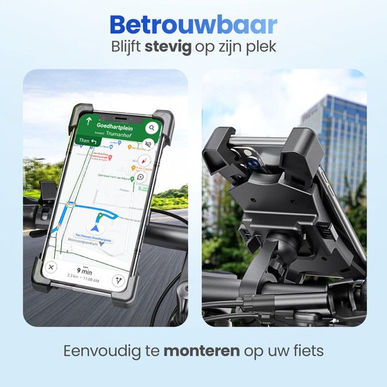 Garpex® Phone Holder Bicycle & Motorbike - 360° Rotatable - Shockproof - Universal Smartphone Holder - Anti Vibration - Waterproof