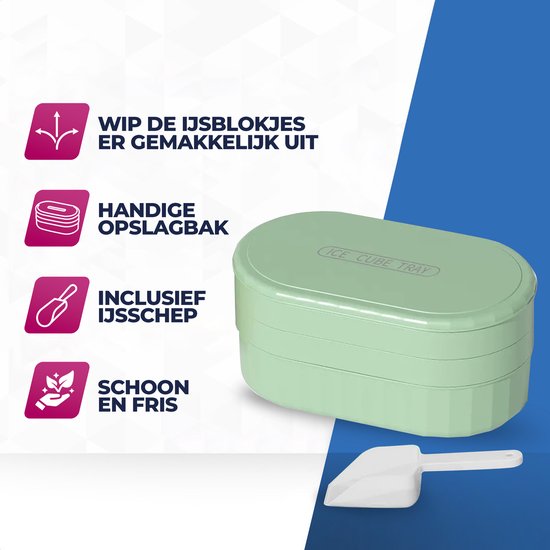 Bac à glaçons Roegaarden avec couvercle - Seau à glace - Machine à glaçons - Avec bac - Avec cuillère