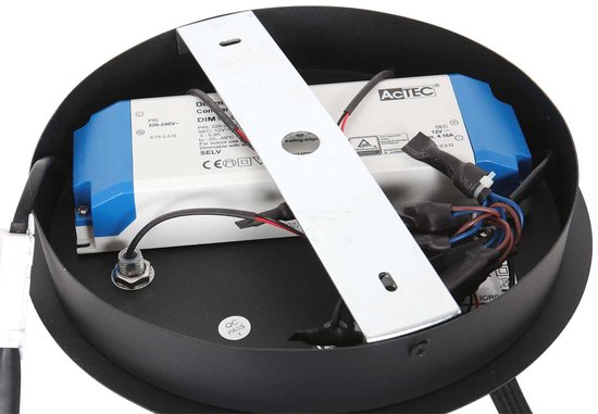 Plafonnier Turound 3375ZW – Lampe design noire avec verre, 91,5 cm, orientable et inclinable, Steinhauer, LED, à intensité variable, 5 000 lumens