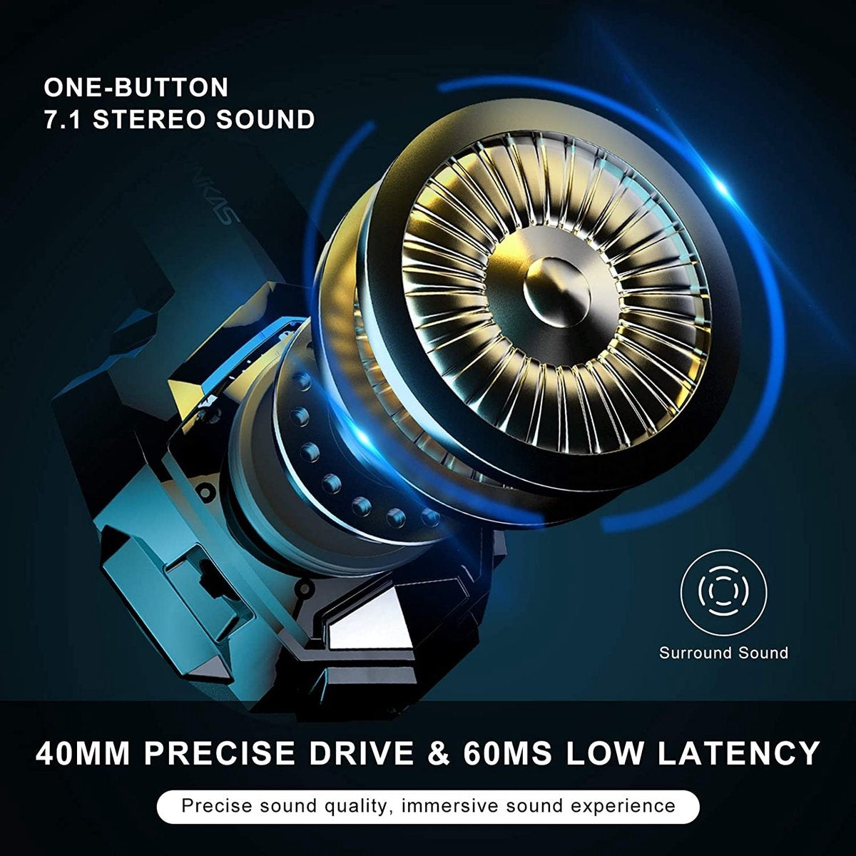 PHOINIKAS G9000 BT Bluetooth Laptop Gaming headset with microphone Over-ear Headphones -Black blue