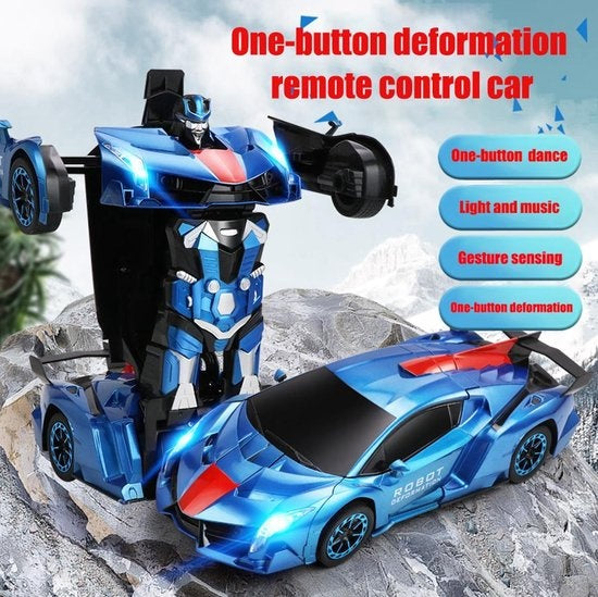 MEWAU 1:12 RC transforming car/robot - 2 in 1Afistance Controllable Car - Gesture perception - Toy Car - Red