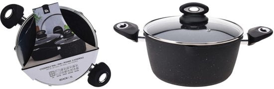 Excellent Houseware Casserole avec couvercle 24 cm aluminium forgé