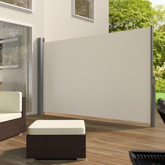 tectake - Brise-vent extensible en aluminium 180 x 300 cm beige 401529