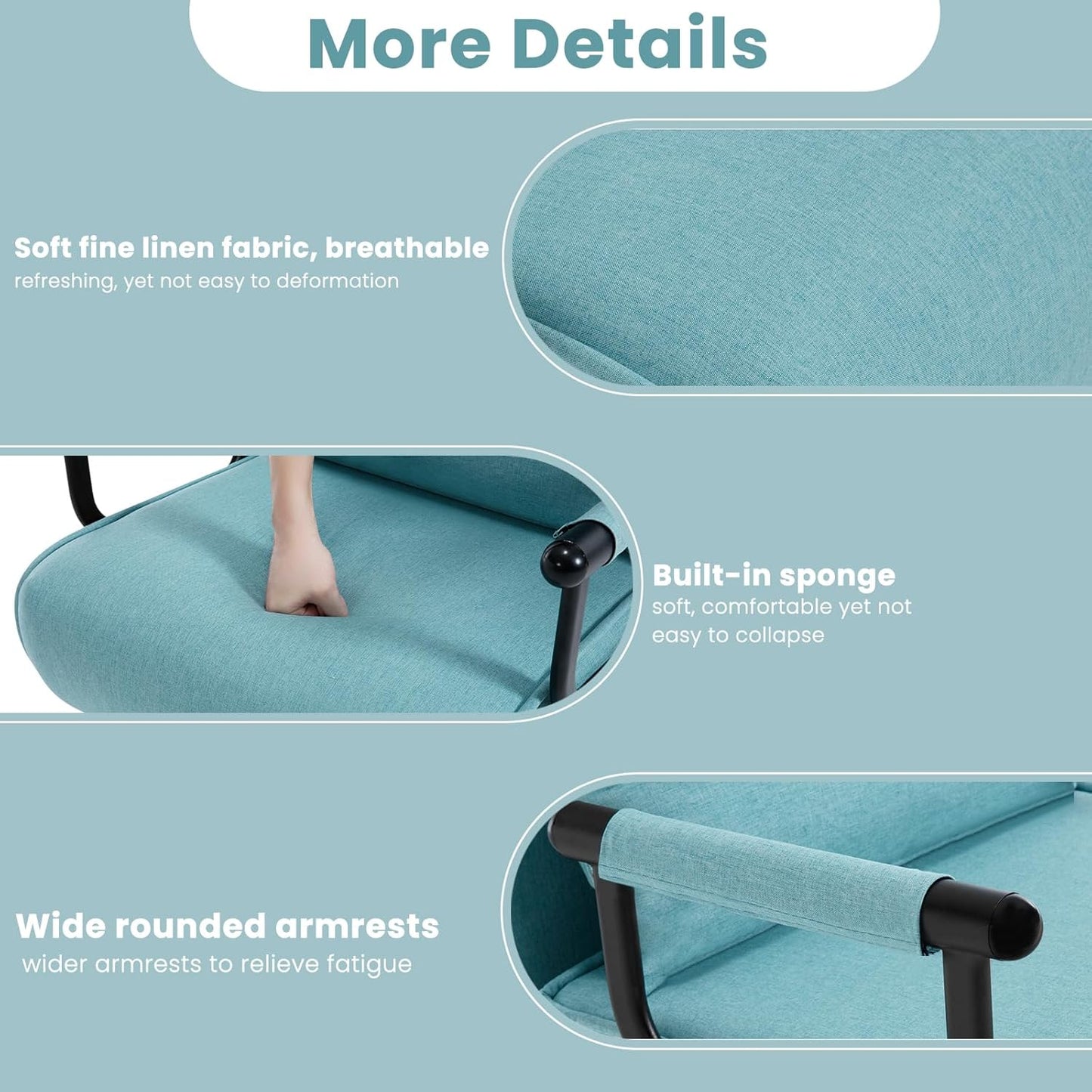 Fauteuil-lit 3-en-1 WOLTU - Lit d'appoint - Bleu - 65 x 75 x 78 cm