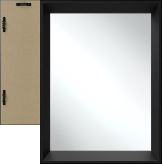 tectake® - Miroir mural Elina - Miroir de salle de bain - Miroir rectangulaire avec cadre en plastique solide - 40x60 cm - Miroir pour la salle de bain, le salon ou la chambre à coucher