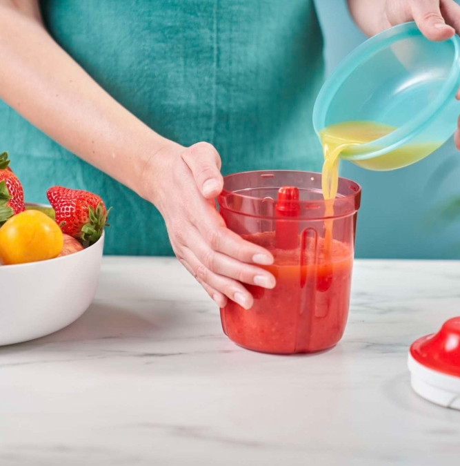 Hachoir Tupperware SuperSonic moyen - 730 ml - 3 lames - Rouge