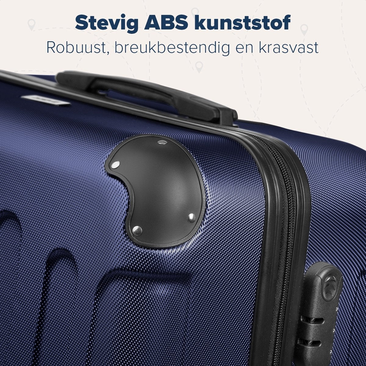 TRVLMORE Bagage à main Valise à roulettes - Serrure numérique - 54x36x20cm - 38L - Bleu foncé