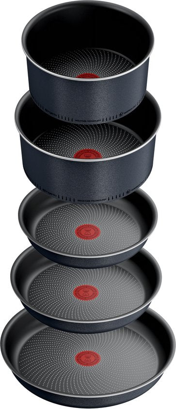 Tefal Ingenio So Light - Batterie de cuisine - 16 pièces - Induction - Empilable - Poignées amovibles - Peu encombrante