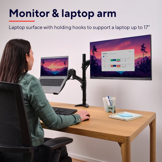 Trust Mara - Bras pour moniteur double - Moniteur et ordinateur portable