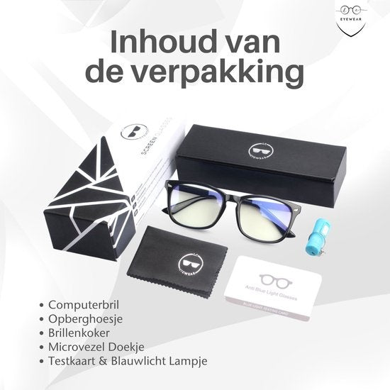 LC Eyewear Lunettes d'ordinateur - Lunettes à lumière bleue - Lunettes d'affichage - Design - Unisexe - Noir