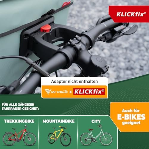 Sacoche de guidon MIVELO Klickfix - 100 % imperméable, 7 L, compartiment pour téléphone