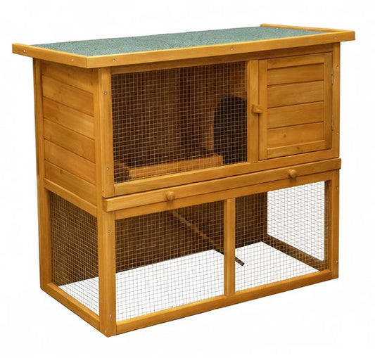 Clapier pour lapin avec parcours - clapier pour lapin, cochon d'Inde et rongeurs - cage pour animaux domestiques - convient pour l'intérieur et l'extérieur