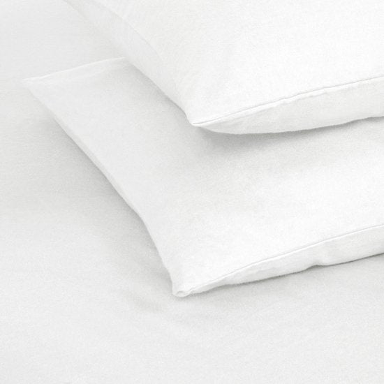 Housse de couette DoubleDry en flanelle 100 % coton doux - Double 200 x 200/220 cm + 2 taies d'oreiller - Respirante et douce pour la peau - Blanche