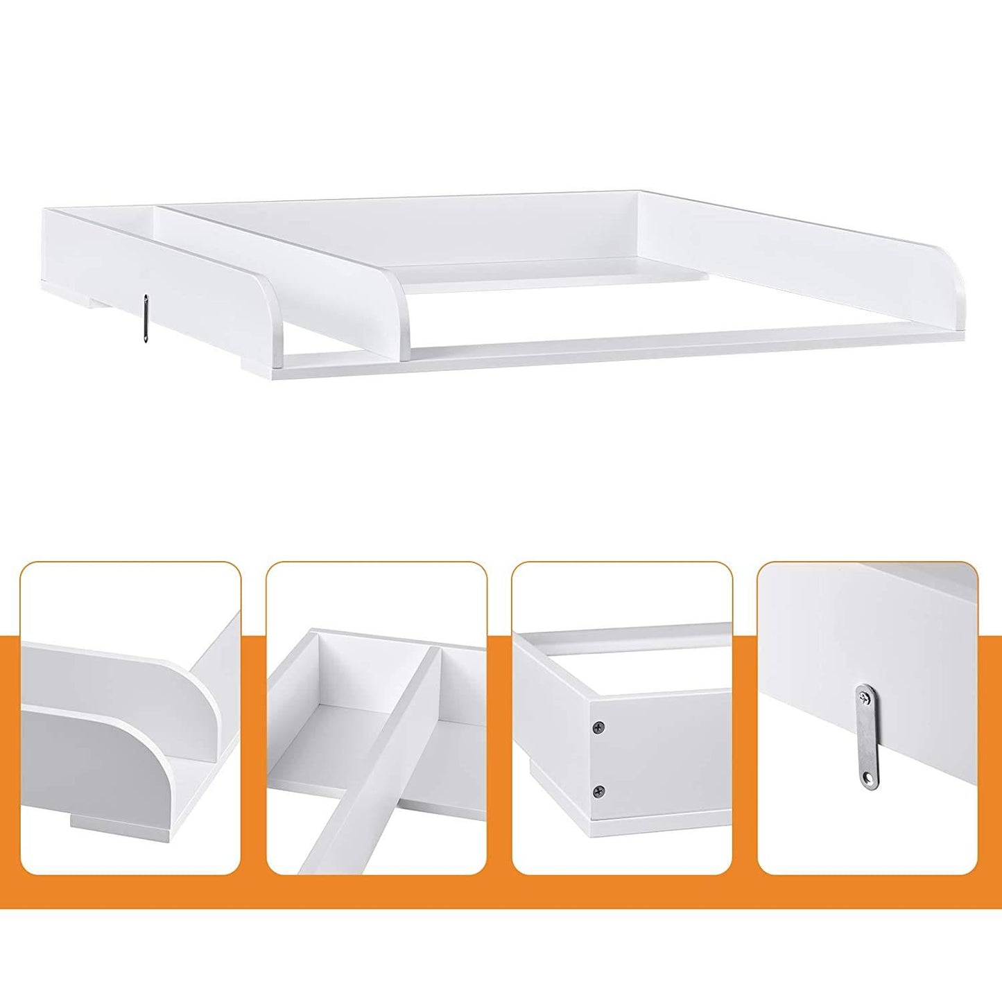 Woltu : rehausse pour commode – Blanc – MDF – 80 x 74,5 x 8,5 cm