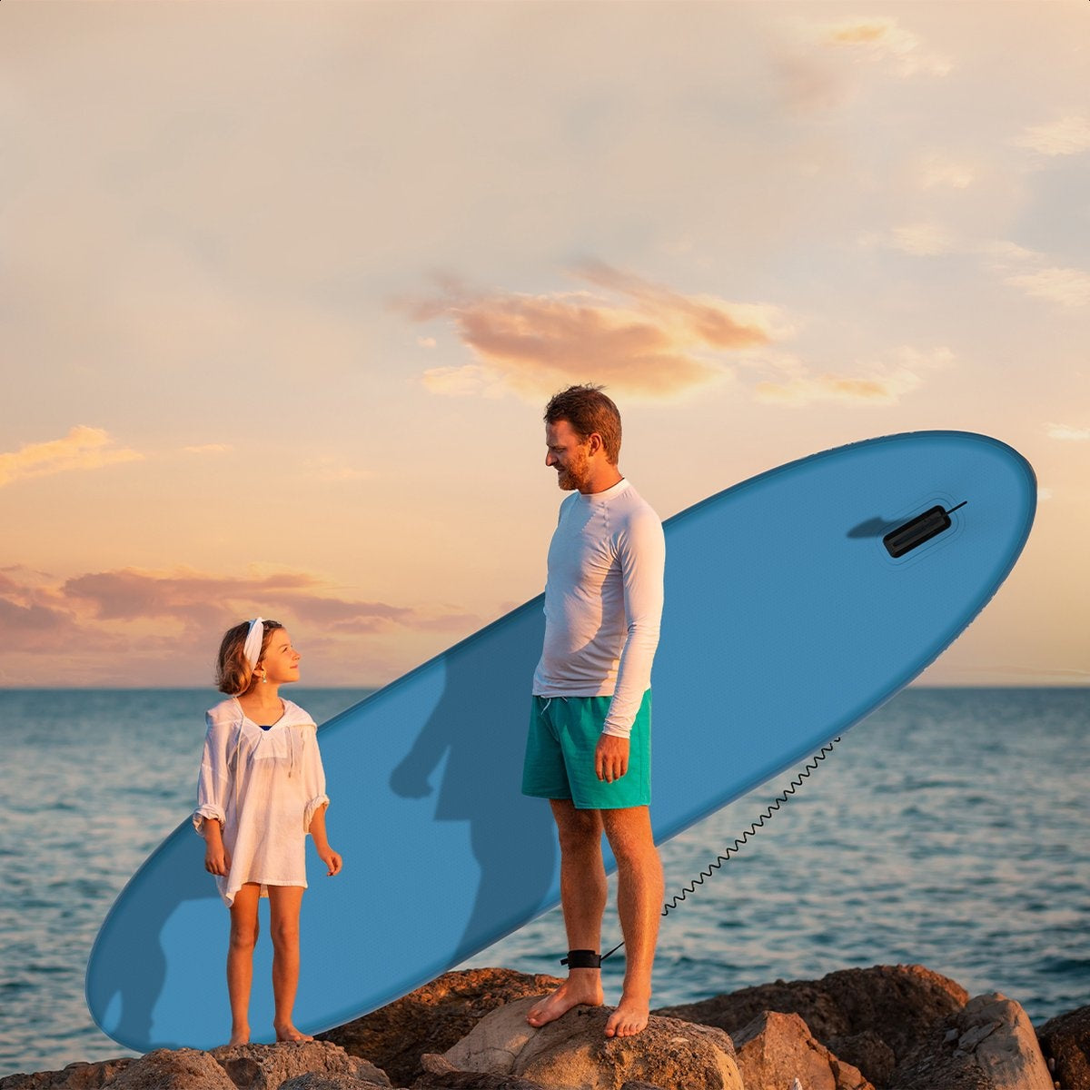 Paddle LifeGoods - Deluxe Set - Avec siège - Planche à pagaie gonflable - Max. 135KG - 320x81cm - Bleu