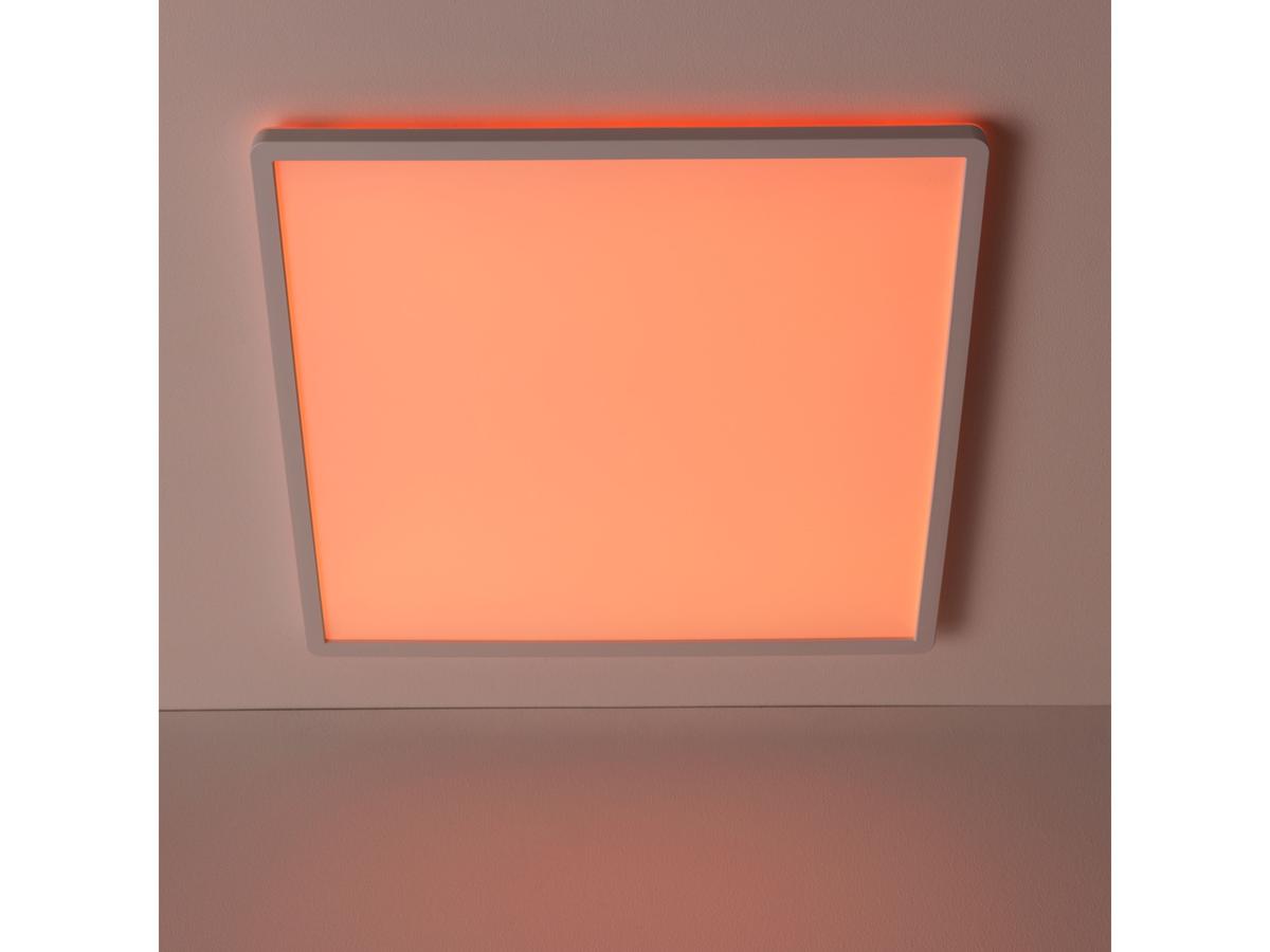Plafonnier LED Brilliant Tanida - Couleurs RGBW - Modèle carré - 23 W, 3 000 lm, 4 000 K