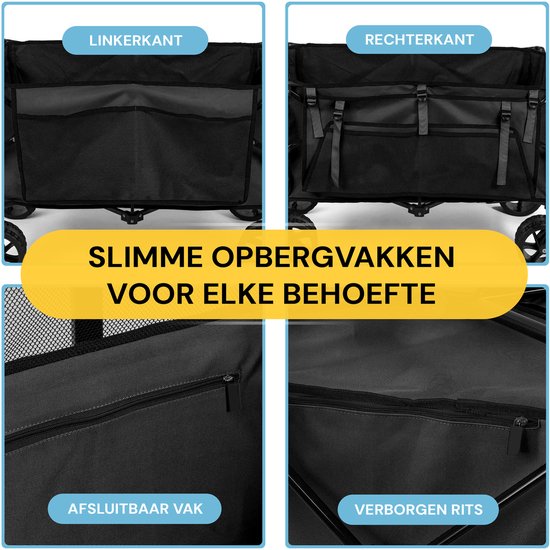 Mr Fold Bolderkar - XL - pliable - 600L - 300KG de capacité de charge - noir - 5 ans de garantie
