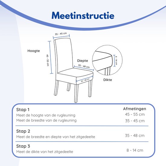 Housse de chaise Hilvard - Housse de chaise de salle à manger - Velours - Stretch - Ivoire