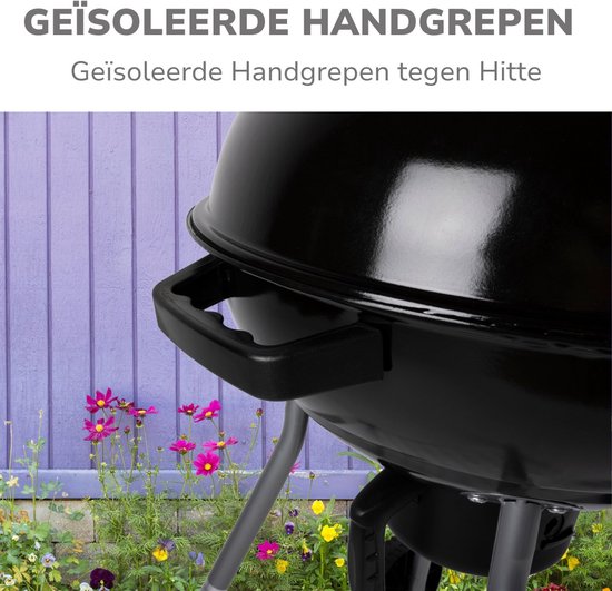 Barbecue Alpina - Barbecue sphérique - BBQ - avec couvercle - Ø 45 cm - Charbon de bois