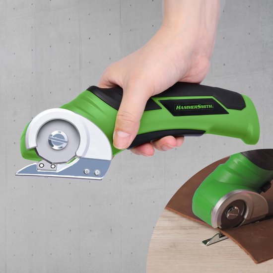 Hammersmith SharpSpin - Cutter universel sans fil - Ciseaux électriques - Cutter à carton - Cutter à lame rotative - Ciseaux à batterie - Coupe le cuir, le PVC, la moquette, le carton et bien plus encore