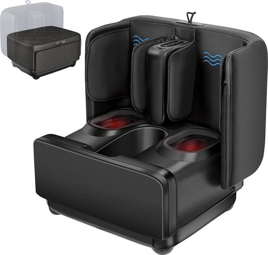 CALMENTA® Appareil de massage des pieds et des jambes - Shiatsu - Massage par compression - Appareil de circulation sanguine - Bain de pieds - Circulation sanguine
