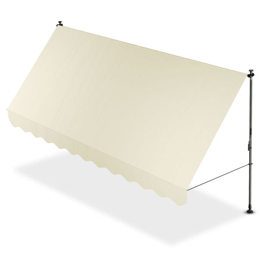 Juskys Auvent de soleil - 400 x 120 cm - Déperlant et résistant aux UV - Beige