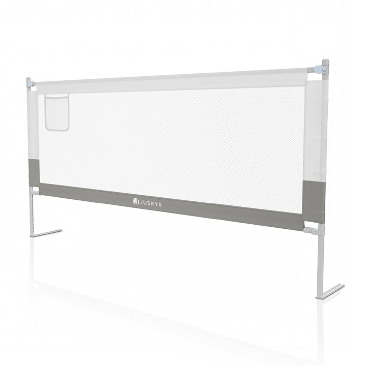 Juskys Barrière de Lit pour Bébé - Gris - Hauteur réglable - 200 x 71-101 cm