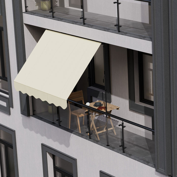 Juskys Auvent de soleil - 250 x 120 cm - Déperlant et résistant aux UV - Beige