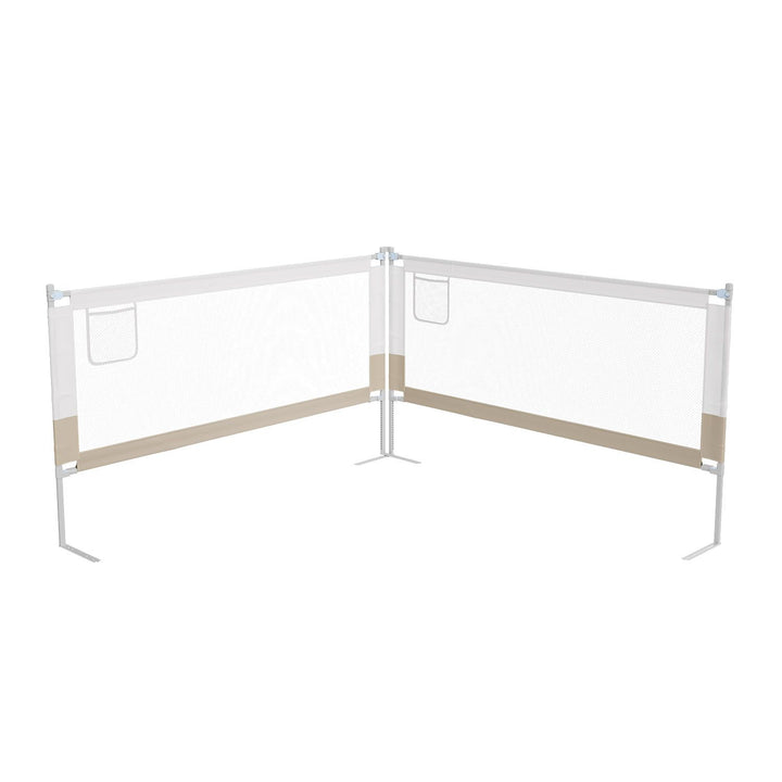 Juskys - Barre de lit Jaron - 180 cm - réglable en hauteur et pliable - pour matelas de 5 à 25 cm - avec compartiment de rangement pratique - tissu Oxford et beige