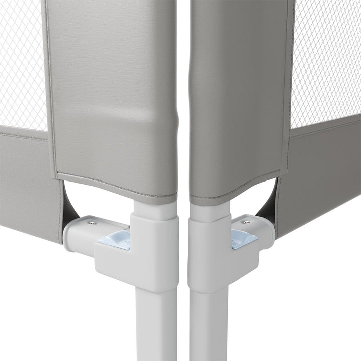 Juskys Barrière de Lit pour Bébé - Gris - Hauteur réglable - 200 x 71-101 cm