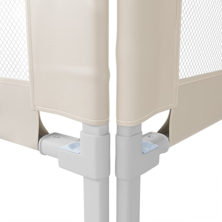 Juskys - Barre de lit Jaron - 180 cm - réglable en hauteur et pliable - pour matelas de 5 à 25 cm - avec compartiment de rangement pratique - tissu Oxford et beige