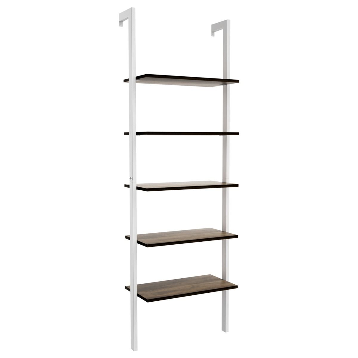 Coast 5-Layer Ladder Shelf Bookcase 61x30x183 cm White - Rack de rangement et d'exposition peu encombrant