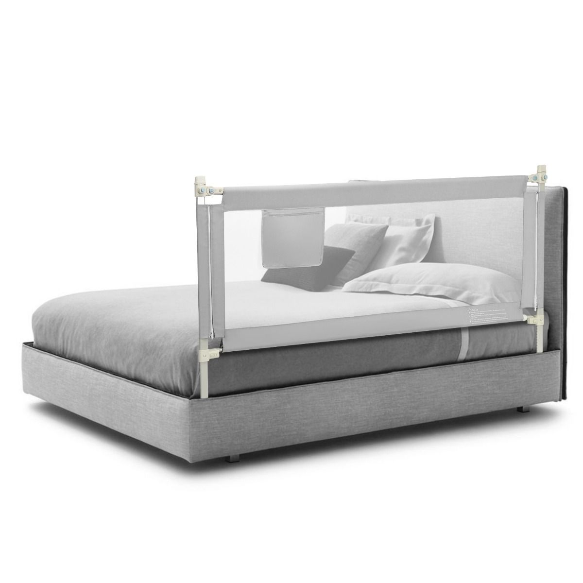 Coast Bed Rail Lockable 176.5 x 25 x 101.5 cm Grey - 24 hauteurs réglables et poche latérale