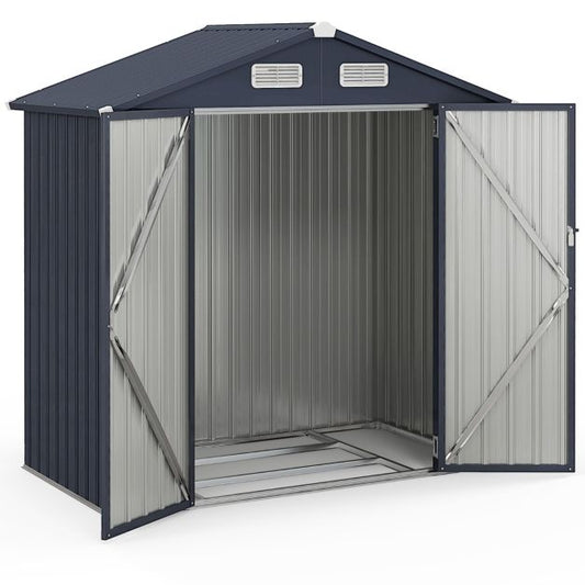 Coast Garden House - Métal - Double porte - Ventilation - Fondation - 3.44m³ - Gris foncé