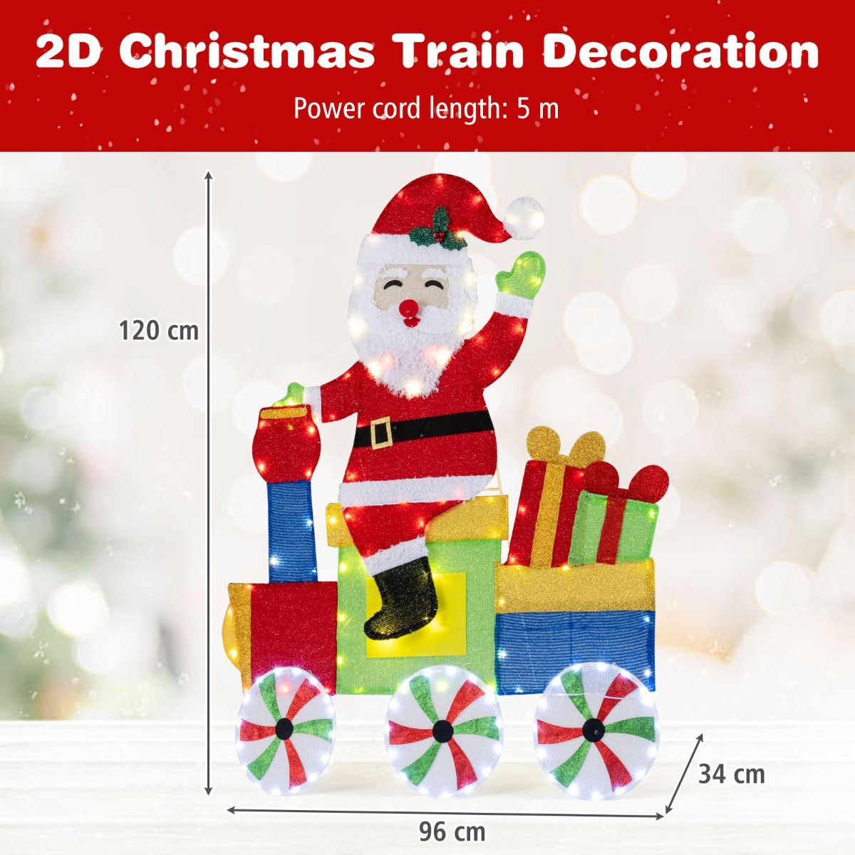 Coast Christmas Decoration with LED Christmas Train Multicoloured - 96 x 34 x 120 cm - With Ground Pins