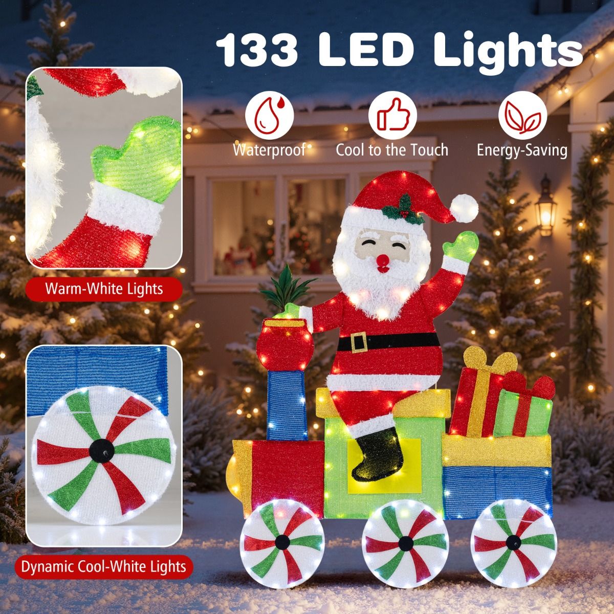 Coast Christmas Decoration with LED Christmas Train Multicoloured - 96 x 34 x 120 cm - With Ground Pins