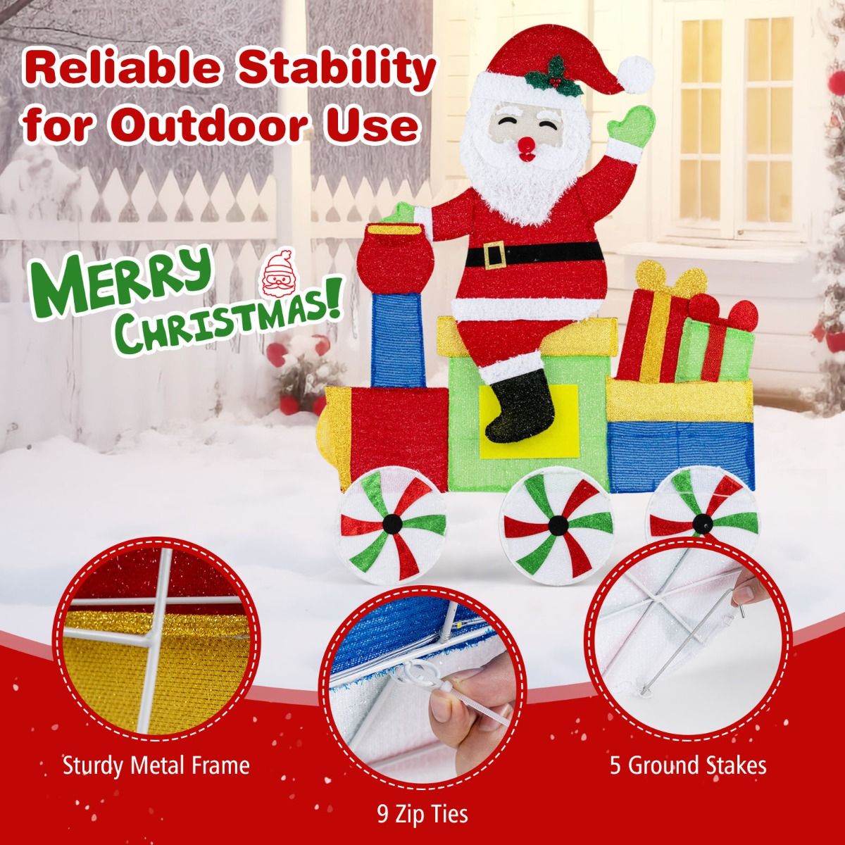 Coast Christmas Decoration with LED Christmas Train Multicoloured - 96 x 34 x 120 cm - With Ground Pins