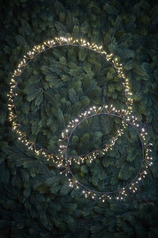 Luca Lighting Couronne lumineuse avec éclairage LED blanc chaud - Ø50 cm - Noir