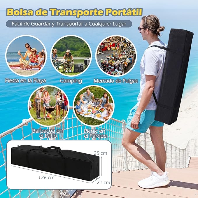 Tente de fête pliable Coast 3,95 × 3,95 m – Pavillon pop-up avec toit ventilé, 3 réglages de hauteur, protection UV et sac de transport – Gris