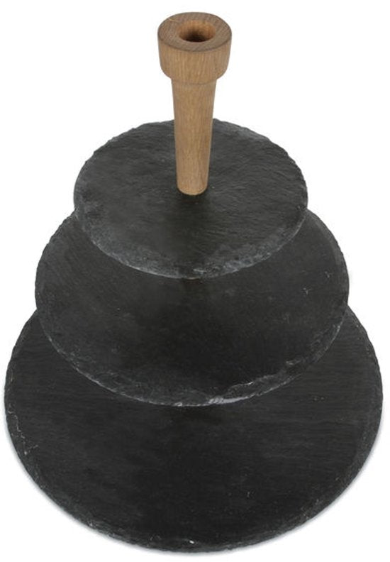 Boska Party Tower® - Etagère - Ardoise - Noir - Ø 30 cm - Pour le thé et les boissons