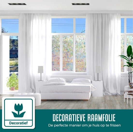 Homewell Film pour fenêtre HR++ 45x300cm - Solaire et isolant - Statique - Éclats arc-en-ciel