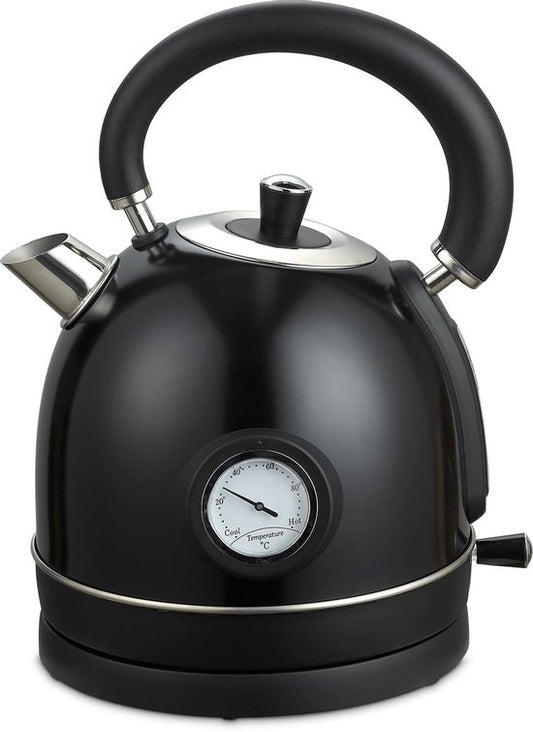 MOA Bouilloire Retro - 2200 watts - 1,8 litres - acier inoxydable - sans BPA - électrique - noir - EK3TB