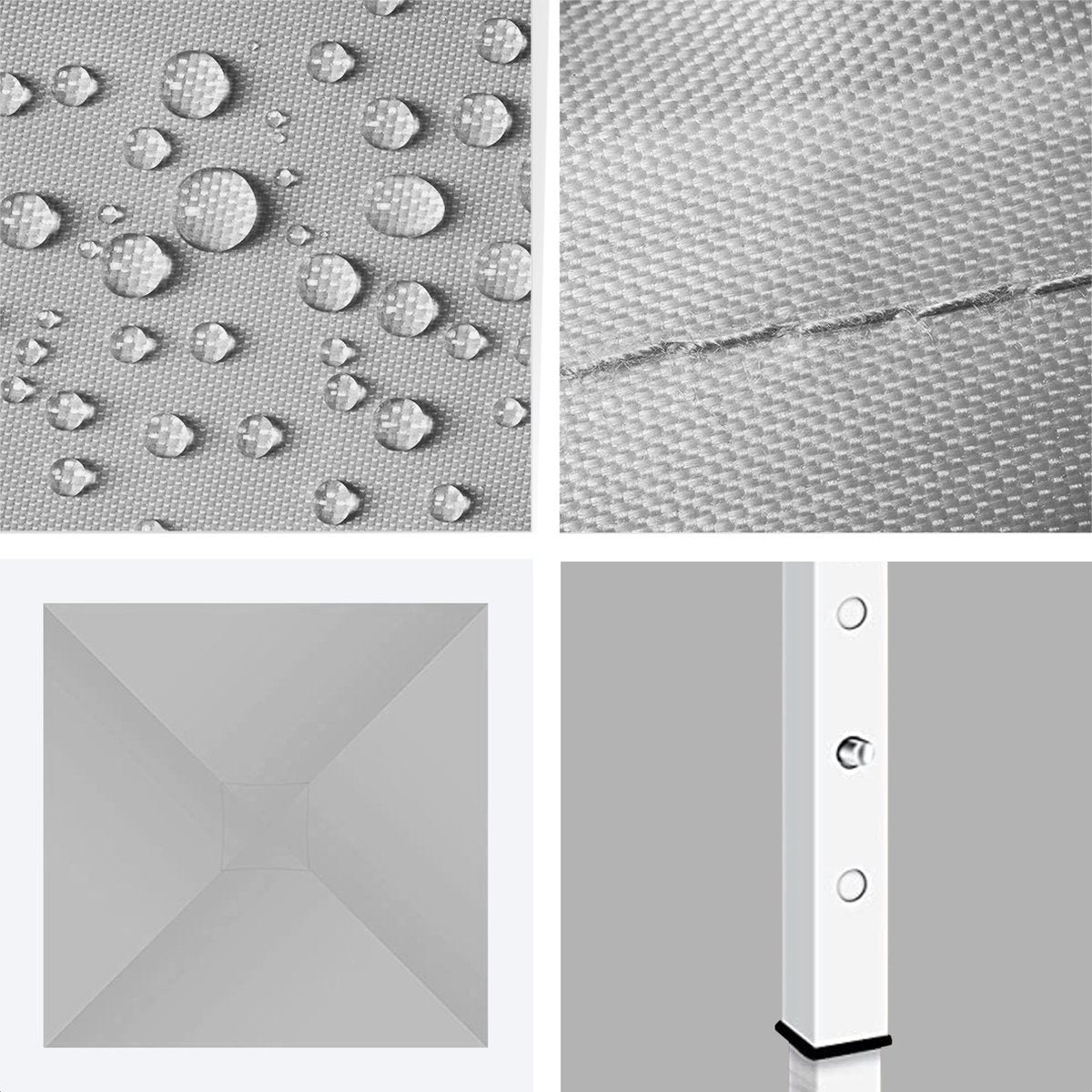 Tente de jardin - LifeGoods - Imperméable - Avec sac de transport - 3x3 m - Gris