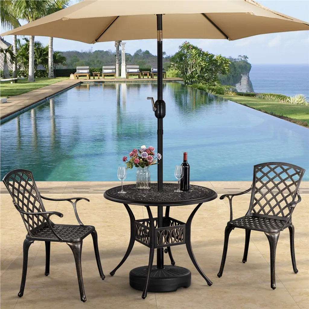 Yaheetech Parasol Base - Remplissable avec de l'eau/du sable - 22 kg - 50 cm - Support d'écran universel - Noir
