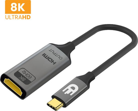 Drivv. Adaptateur USB C vers HDMI - Supporte 8K 60Hz - Type C vers HDMI - Thunderbolt 3 - Gris