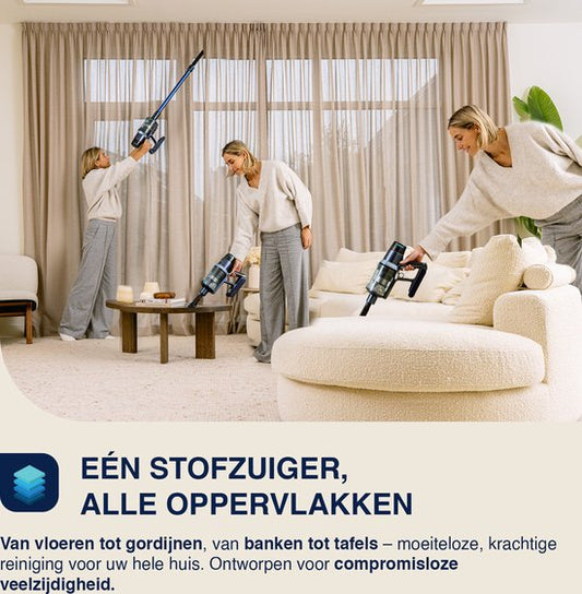 Aspirateur bâton CleanDetect 450W - Dépoussiéreur - Sans fil - 4 accessoires - Aspirateur - Sans sac sur batterie - Samako