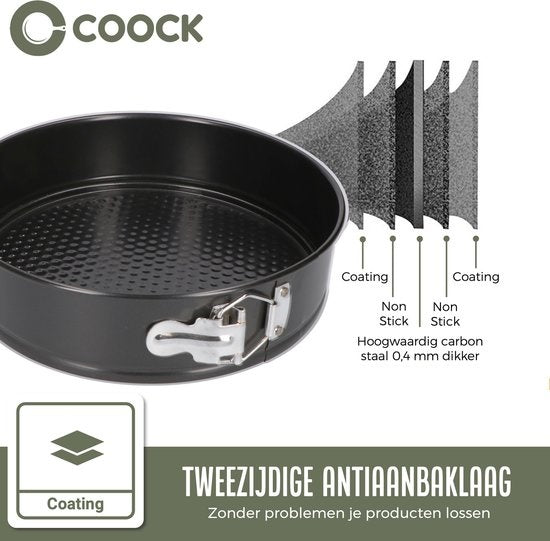 COOCK 6-Piece Baking Tray Set - Springform - Anti-stick Cake Pan - 12 to 28 Cm Diameter -Cake Pan Incl. Dough Mixer & E-Book