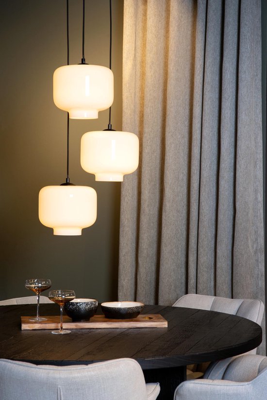 Lucide MEDINE - Lampe suspendue - Ø 46 cm - 3xE27 - Opale