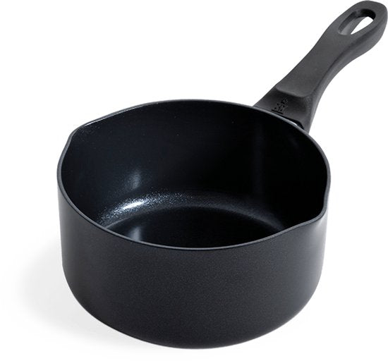 Casserole BK Vivid 16 cm - 1,6 L - Revêtement antiadhésif sans PFAS – Casserole à induction – Casserole en céramique – Résistante au four jusqu'à 160 °C – Poignées froides – Sans couvercle – Noire