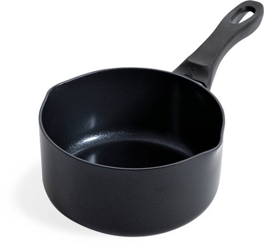 Casserole BK Vivid 16 cm - 1,6 L - Revêtement antiadhésif sans PFAS – Casserole à induction – Casserole en céramique – Résistante au four jusqu'à 160 °C – Poignées froides – Sans couvercle – Noire